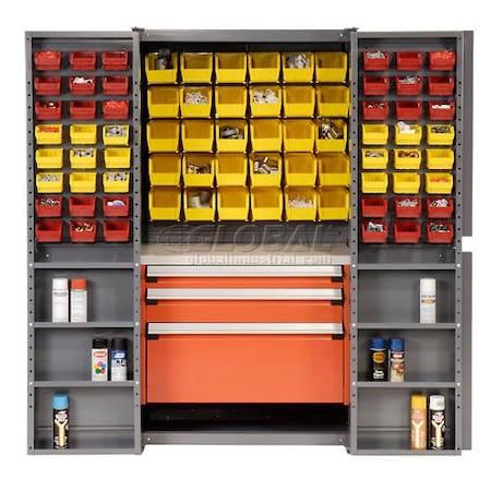 Global Industrial Security Work Center & Storage Cabinet, 38 in W, 72 in H, 24 in D 159008